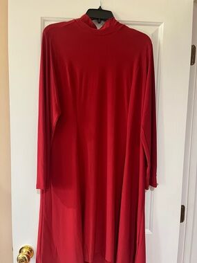 Dennis Basso Women's Petite Dress PL Italia Knit Mock Neck Red A628181